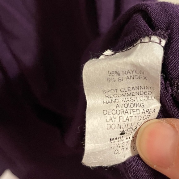EllumiNation by Nikki H Parker Purple Long Sleeve Blouse Size Large - Picture 3 of 6
